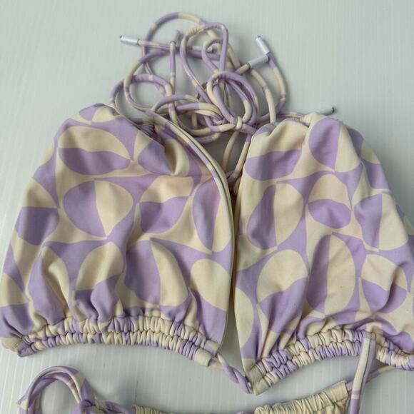 Blackbough string bikini swimsuit size extra large purple lavender and cream - Picture 5 of 12